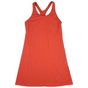 Fjallraven Tank Dress Womens‎ M Orange Red High Coast Strap Sleeveless Stretchy